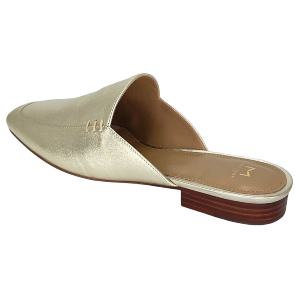 Marc Fisher LTD Pam Gold Leather Metallic Leather Womens Flat Mules Size 6M - Picture 16 of 16